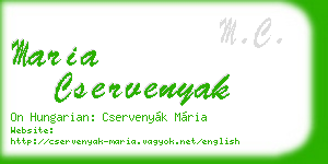 maria cservenyak business card