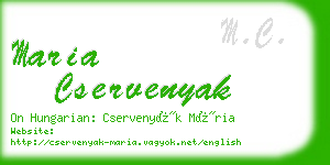 maria cservenyak business card